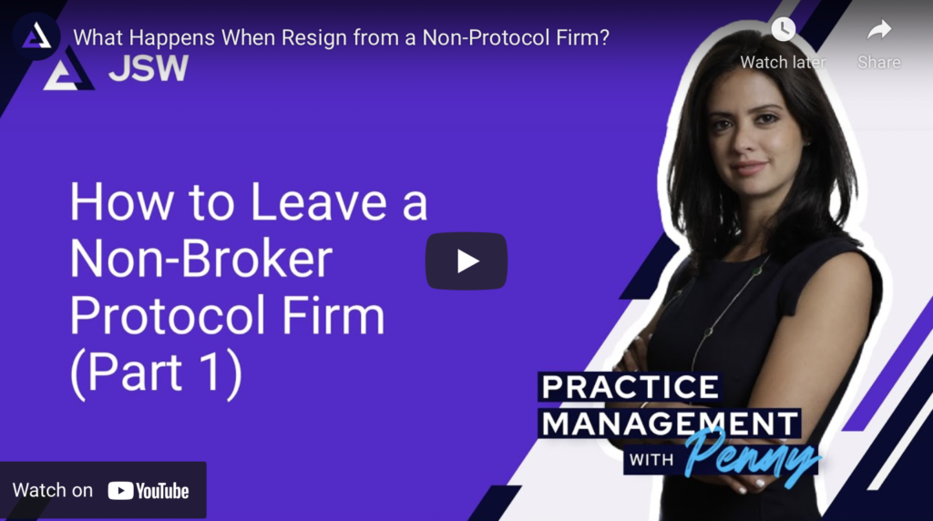 Resign From a Non-Broker Protocol Firm